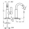 Grifo monomando bidé con caño Project-Tres Tres Grifería