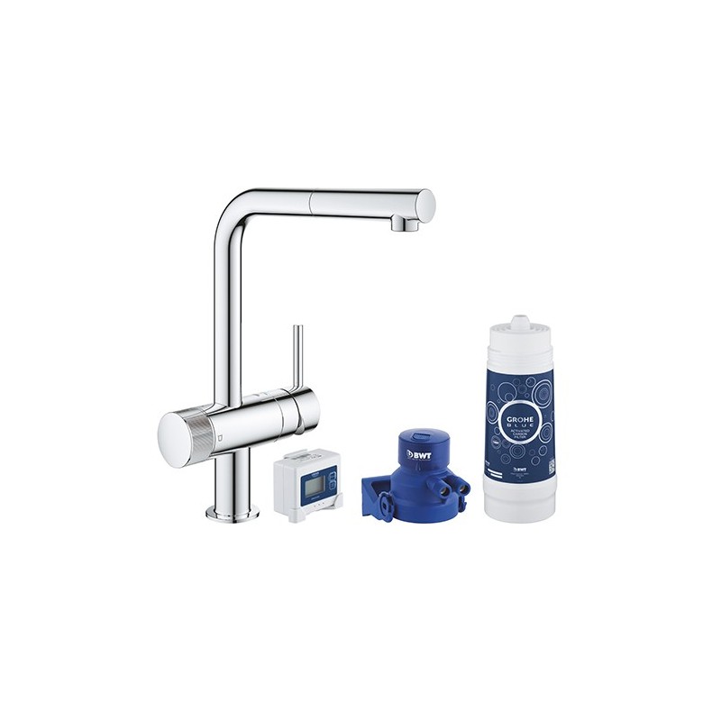 Grifo Cocina Extraíble y Ósmosis Minta Starter Kit Grohe Blue Pure.