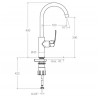 Fregadero cocina de cuello de cisne giratorio con sistema S2 ( altura 400 mm y salida de agua a 296 mm )