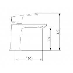 Grifo de lavabo monomando 100mm 5l/min Ech3 pop-up metálico Vogue Elegance