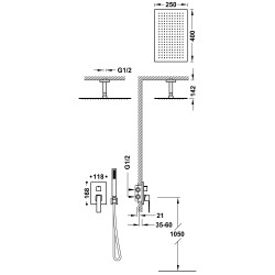 Kit de grifo monomando empotrado de 2 vías Rapid-Box para ducha, TRES