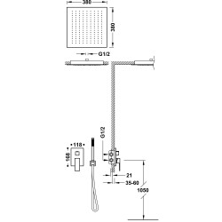 Kit de grifo monomando empotrado de 2 vías Rapid-Box para ducha,TRES