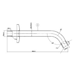 Brazo ducha pared 21,5 cm para Stella cromado Roca Grifería.