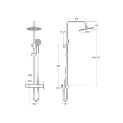 Columna para Ducha Monomando Vega Plus Round Roca Grifería.