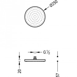 OUTLET Rociador ducha anticalcárea Ø 25 cm FULL Tres.