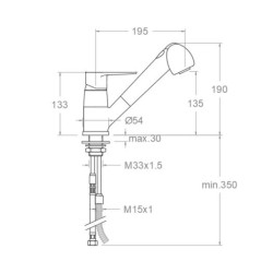 Monomando fregadero extraíble Ramon Soler Titanium.
