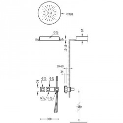 Kit ducha Termostática Loft-Tres.