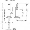 Monomando lavabo caño 35x15 mm Cuadro-Tres.