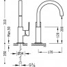 Monomando lavabo caño 22x22 mm Cuadro-Tres.