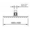 Rociador Slim Inox Air 40 x 40 cm Grifería Clever.