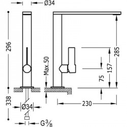 Grifo Monomando fregadero vertical Acero Inoxidable Class-Tres.