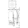 Kit ducha termostático empotrado con barra, Rociador 50 x 50 cm Block System.