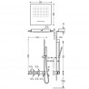 Kit ducha termostático empotrado 3 vías Tres.