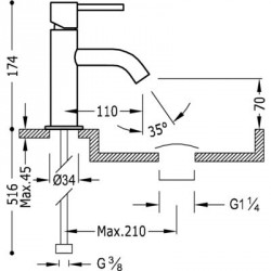 Monomando lavabo Study-Tres.